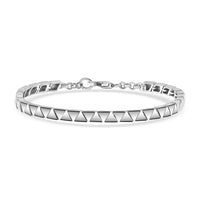 D'Joy Classic Line Bracelet in Rhodium Over Sterling Silver (6.50 In) 8.75 Grams