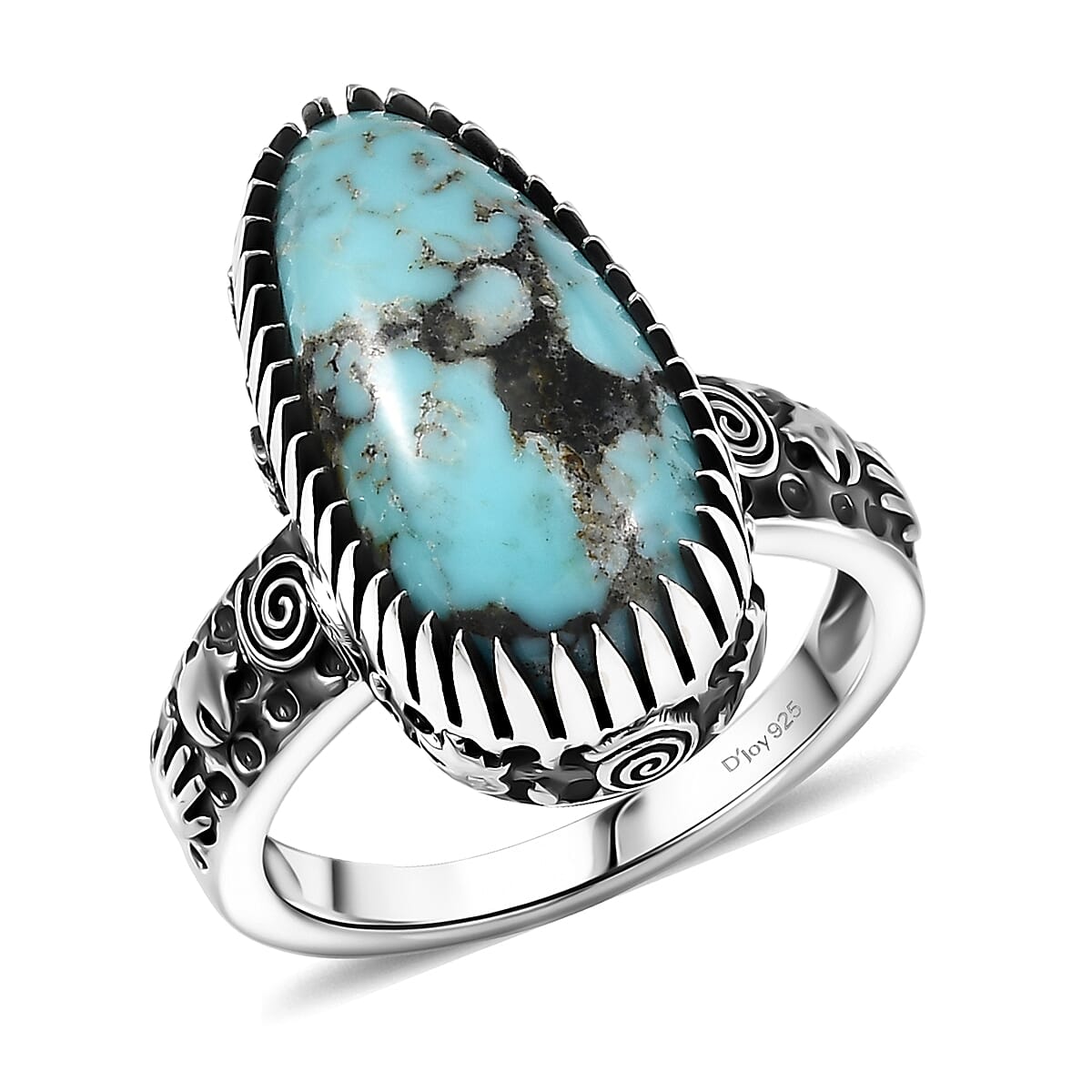 D'Joy Artisan Crafted Premium Blue Moon Turquoise 5.75 ctw Ring in