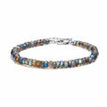 D'Joy Malagasy Labradorite 35.00 ctw Aurora Blossom Beaded Bracelet in Rhodium Over Sterling Silver (7.25-9.25In) - Sticky add to cart bar