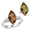 EverTrue Autumn Alexite, Moissanite Ring in 18K YG Plated and Platinum Bond (Size 10.0) 3.00 ctw - Sticky add to cart bar