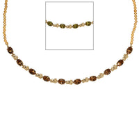 EverTrue Autumn Alexite and Brazilian Citrine 30.75 ctw Blossom Necklace in 18K YG Plated 18-20 Inches