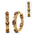EverTrue Autumn Alexite and Brazilian Citrine 11.60 ctw Blossom Hoop Earrings in 18K YG Plated - Sticky add to cart bar