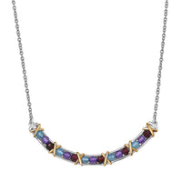 EverTrue African Amethyst Necklace (18-20 Inches) in 18K YG Plated and Platinum Bond 3.00 ctw