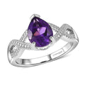 D'Joy African Amethyst Solitaire Ring in Platinum Over Sterling Silver (Size 10.0) 1.50 ctw - Sticky add to cart bar