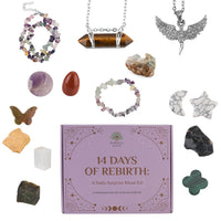 14pcs Easter box1pc Selenite Raw Stone Size: about 3cm X 1.5cmWeight: about 18grams1pc Star + 1pc Moon Size: about 20 X 20 X 6mmWeight: Star is 3gMoon is 1.6gm1pc tiny amethyst palm round stoneSize: about 1.6-2.0cm, thickness 0.6-0.7cmWeight: ab