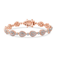 D'Joy Natural Pink and White Diamond I3 2.50 ctw Endless Love Drop Bracelet