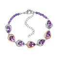 EverTrue Rose De France Amethyst, Amethyst Beaded Bracelet in 18K RG Plated and Platinum Bond (6.50 In) 11.40 ctw - Sticky add to cart bar