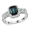 Certified & Appraised Rhapsody 950 Platinum AAAA Monte Belo Indicolite, Diamond (E-F, VS) (0.36 cts) Ring (Size 10.0) (6.35 g) 2.15 ctw - Sticky add to cart bar