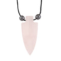 Arrowhead Rose Quartz and Lava Stone 52.00 ctw Adjustable Black Cord Necklace (14 Inches) - Sticky add to cart bar