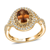 D'Joy Premium Golden Turkizite, Multi Gemstone Ring in 18K Vermeil YG Over Sterling Silver (Size 10.0) 2.20 ctw
