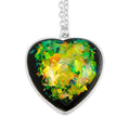 Heart Opal Flakes Necklace (16-18 Inches) in Silvertone 18.00 ctw - Sticky add to cart bar