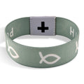 NFC Scan (Daily Bible Verse) Polyester Stretch Bracelet - Green (7-8In) - Sticky add to cart bar