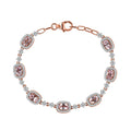 D'Joy Premium Pink Morganite, Moissanite Bracelet in 18K Vermeil RG Over Sterling Silver (6.50 In) 4.50 ctw - Sticky add to cart bar