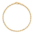 2.5mm Rope Chain Bracelet in 10K Yellow Gold (7.00 In) 1.5 Grams - Sticky add to cart bar