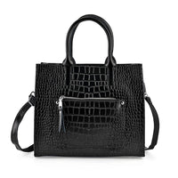 La Marey Black Genuine Leather Crossbody Bag (12.9"x4.7"x11")