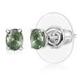 D'Joy Premium Milanoa Green Sapphire 0.90 ctw Stud Earrings in Rhodium Over Sterling Silver - Sticky add to cart bar