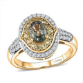 D'Joy Premium Green Sapphire, Multi Gemstone Ring in 18K Vermeil YG Over Sterling Silver (Size 10.0) 1.75 ctw - Sticky add to cart bar
