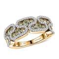 D'Joy Premium Green Sapphire, Moissanite Ring in 18K Vermeil YG Over Sterling Silver (Size 10.0) 1.90 ctw - Sticky add to cart bar