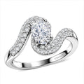 D'Joy Moissanite (Ovl 7x5mm) Ring in Platinum Over Sterling Silver (Size 10.0) 1.20 ctw - Sticky add to cart bar