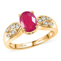 D'Joy Premium Niassa Ruby (FF), Moissanite Ring in 18K YG Plated Sterling Silver (Size 10.0) 1.90 ctw - Sticky add to cart bar