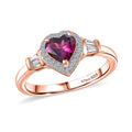 D'Joy AAA Radiant Ember Garnet, Moissanite Ring in 18K Vermeil RG Over Sterling Silver (Size 7.0) 1.20 ctw - Sticky add to cart bar