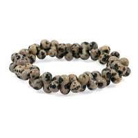 Peanut Dalmation Jasper Beaded Stretch Bracelet 116.90 ctw