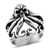 Octopus Skull Men's Ring in Stainless Steel (Size 11.75)