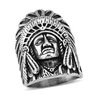 Native American Men's Ring in Stainless Steel (Size 12.75)