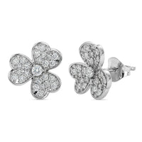 Luxuriant Lab Grown Diamond G-H SI 0.75 ctw Earrings in Rhodium Over Sterling Silver (Del. In 10-12 Days)