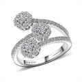 Luxuriant Lab Grown Diamond (G-H, SI) Ring in Rhodium Over Sterling Silver (Size 7.0) 1.00 ctw - Sticky add to cart bar