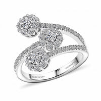 Luxuriant Lab Grown Diamond (G-H, SI) Ring in Rhodium Over Sterling Silver (Size 7.0) 1.00 ctw