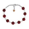 GP Murano Style, Pearl Rose Bracelet in Rhodium Over Sterling Silver (6.50 In) - Sticky add to cart bar