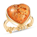 GP Murano Style Heart Ring in 18K Vermeil YG Over Sterling Silver (Size 10.0) - Sticky add to cart bar
