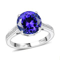 Rhapsody 950 Platinum AAAA Tanzanite, Diamond (E-F, VS) Ring (Size 10.0) 4.50 ctw - Sticky add to cart bar