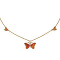 GP Whispers of Murano Style and White Zircon 0.10 ctw Butterfly Necklace in 18K Vermeil Yellow Gold Over Sterling Silver 18-20 Inches - Sticky add to cart bar
