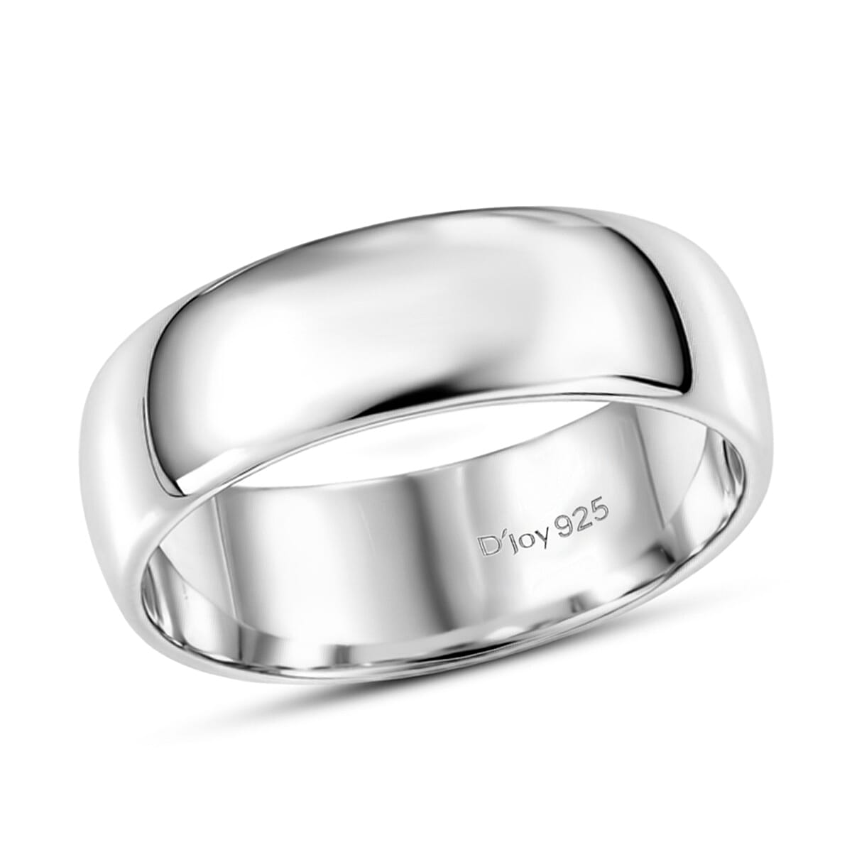 D'Joy Rhodium Over Sterling Silver Band Men's Ring (Size 10.0) (6.25 g)