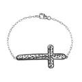 D'Joy Passport to Israel Artisan Crafted Cross Bracelet in Sterling Silver (7.25 In) 5.20 Grams - Sticky add to cart bar