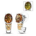 EverTrue Autumn Alexite and White Zircon 5.20 ctw Fallfire Earrings in 18K YG Plated and Platinum Bond - Sticky add to cart bar
