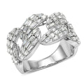 D'Joy Moissanite Cuban Band Men's Ring in Rhodium Over Sterling Silver (Size 10.0) 2.40 ctw - Sticky add to cart bar