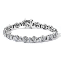 Luxuriant Lab Grown Diamond G-H SI 3.65 ctw Bracelet in Rhodium Over Sterling Silver (7.25 In)