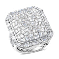 TLV D'Joy Moissanite Ring in Rhodium Over Sterling Silver (Size 10.0) 4.35 ctw - Sticky add to cart bar