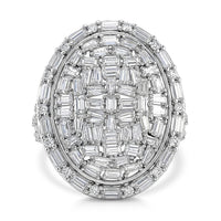 TLV D'Joy Moissanite Ring in Rhodium Over Sterling Silver (Size 10.0) 4.35 ctw