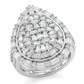 TLV D'Joy Moissanite Ring in Rhodium Over Sterling Silver (Size 10.0) 4.35 ctw - Sticky add to cart bar