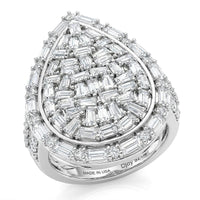 TLV D'Joy Moissanite Ring in Rhodium Over Sterling Silver (Size 10.0) 4.35 ctw