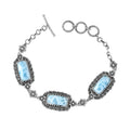 D'Joy Artisan Crafted Premium Larimar 19.70 ctw Bracelet in Sterling Silver (6.50-8.0In) - Sticky add to cart bar