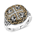 D'Joy Passport to Israel Artisan Crafted White Zircon Men's Ring in 18K YG Plated and Sterling Silver (Size 10.0) 0.30 ctw - Sticky add to cart bar