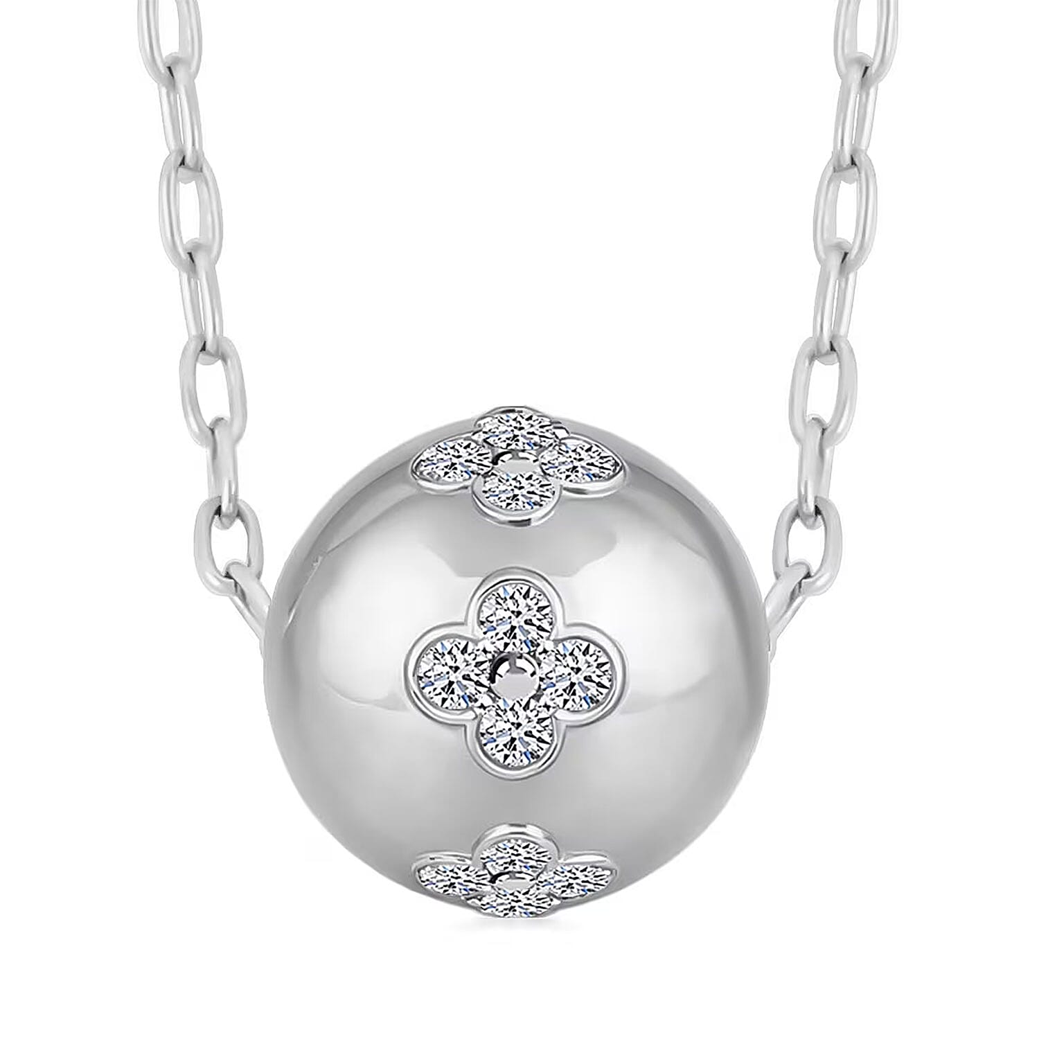 Luxuriant Lab Grown Diamond Necklace (18-20 Inches) in Sterling Silver 1.00 ctw