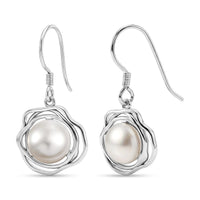 D'Joy Artistry to Israel Artisan Crafted Freshwater Pearl Earrings in Sterling Silver
