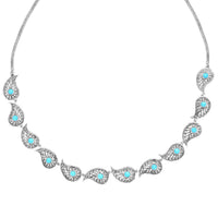 D'Joy Passport to Turkey Artisan Crafted Premium Sleeping Beauty Turquoise 3.50 ctw Necklace in Sterling Silver 18-20 Inches
