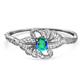 D'Joy Passport to Turkey Premium Peacock Quartz (Triplet) 5.30 ctw Bangle Bracelet in Sterling Silver (7.25 In) - Sticky add to cart bar